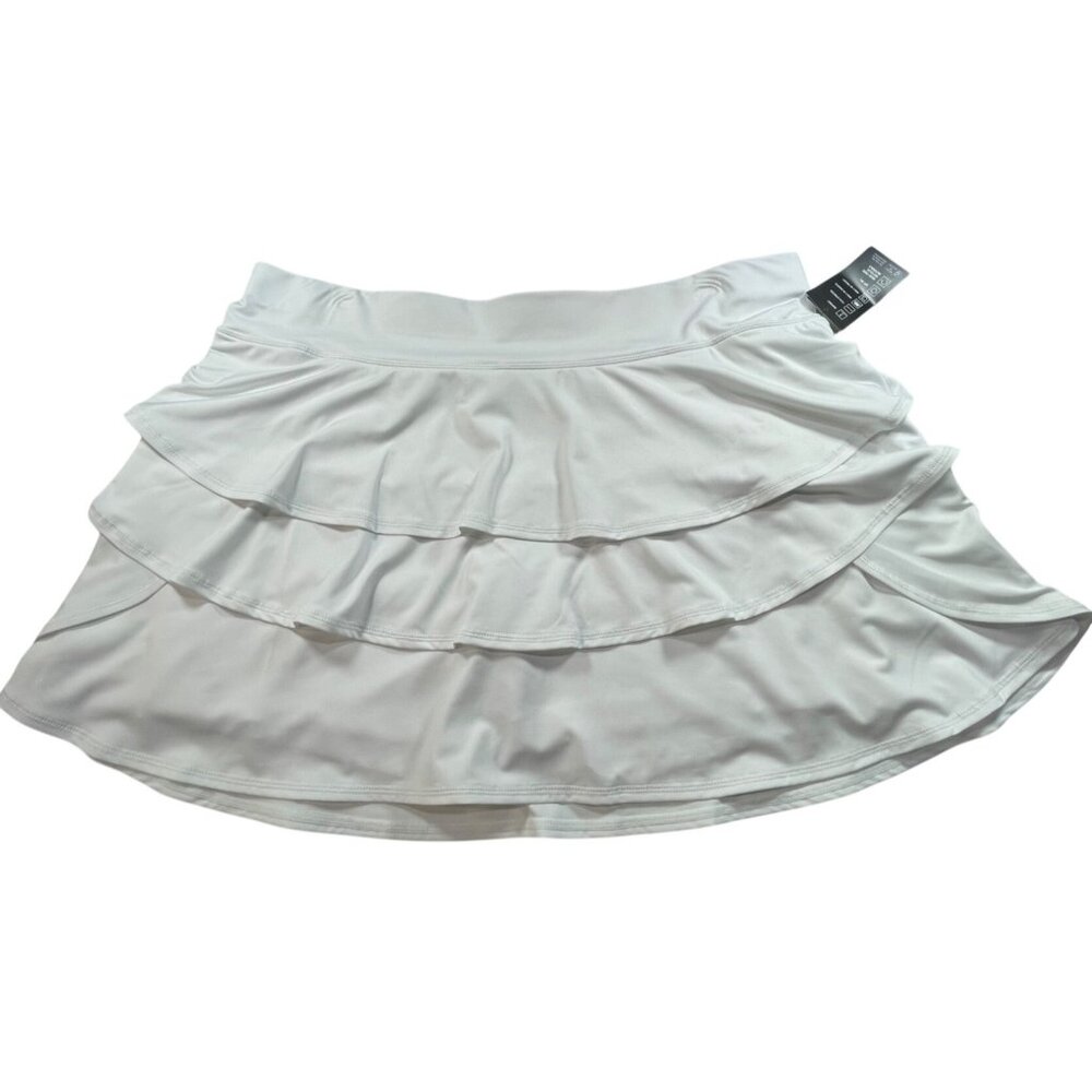 Ideology Womens Size 2X White Athletic Skorts w Built-In Shorts & Pocket